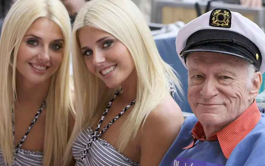 Hugh Hefner net worth and lifestyle with companions at Playboy Mansion event