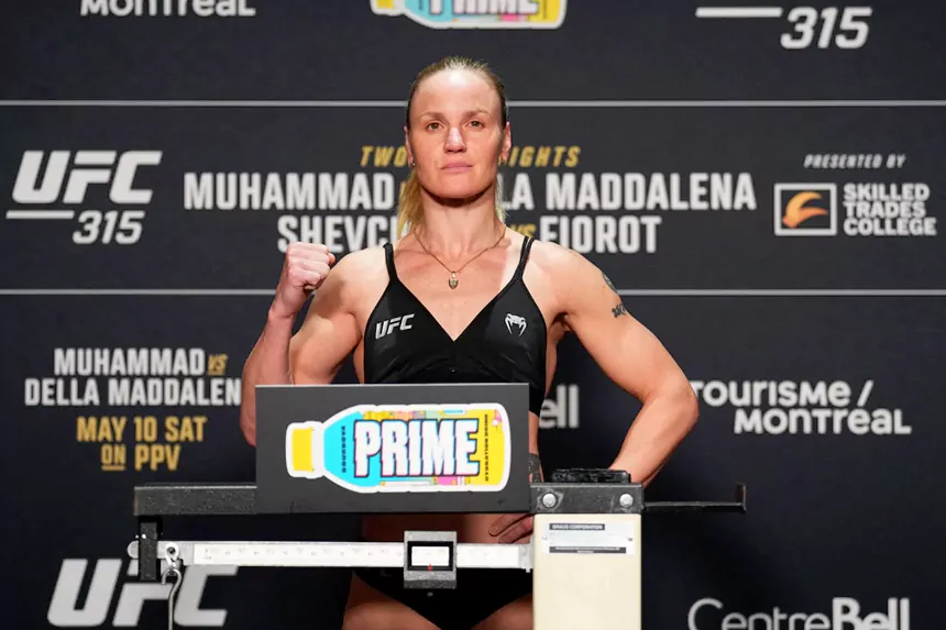 Valentina Shevchenko in UFC fight stance — flyweight champion whose net worth is estimated at $5 million in 2026