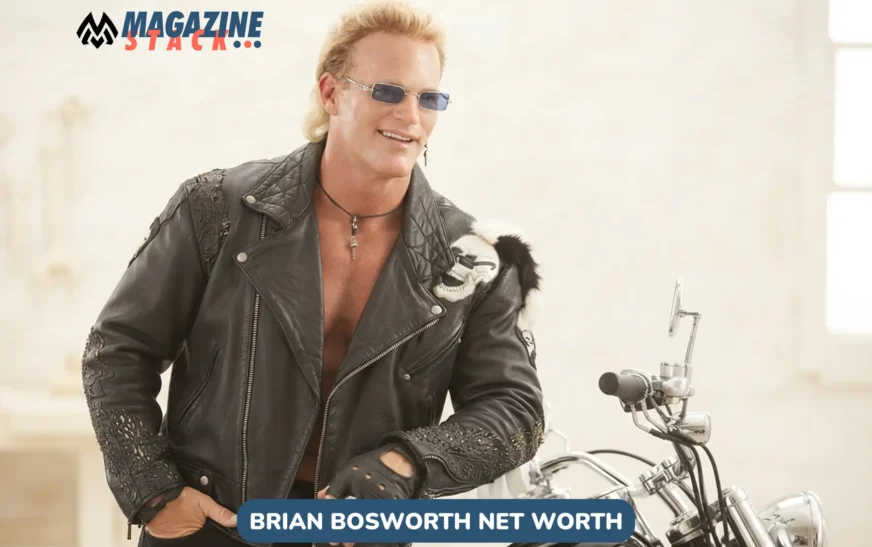 Brian Bosworth net worth 2026 photo, leather jacket, sunglasses, motorcycle